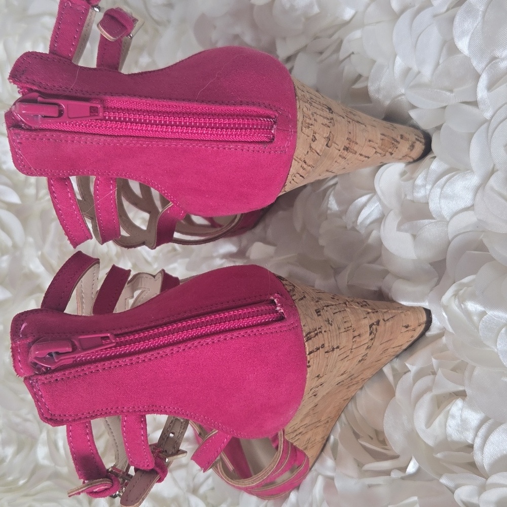 Women's Hot Pink Wedges Size 9 - Picture 4 of 7